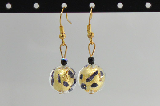 Boucles d'oreilles Palla Or Et Bleu Marine