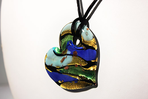 Pendentif Martina Bleu Vert Et Noir