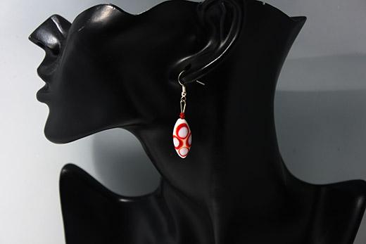 Boucles d'oreilles Bulle Rouge Et Blanc