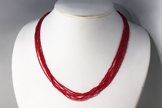 Collier En Perles De Conteria Rouge