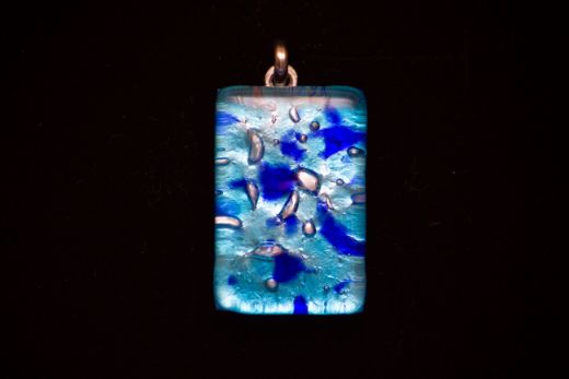 Pendentif Elisa Bleu Azur Tacheté Bleu Saphir