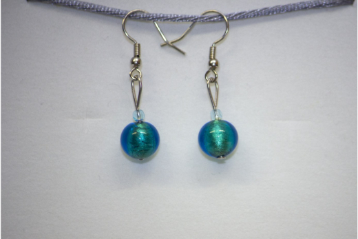 Boucles d'oreilles Palla Bleu Paon