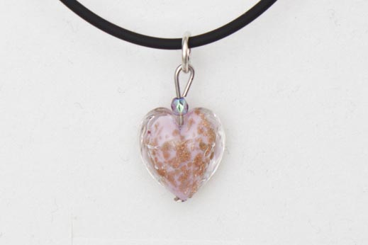 Pendentif Petit Coeur Rose Avventurina