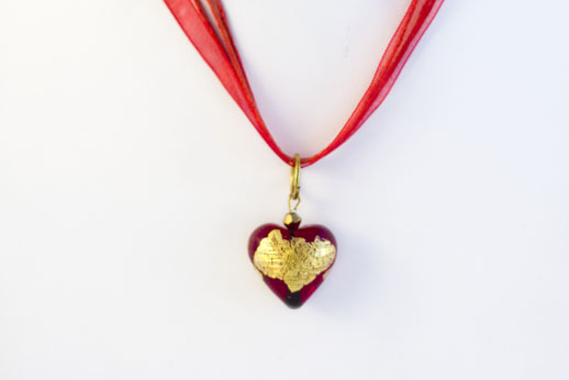 Pendentif Amore Rouge Or
