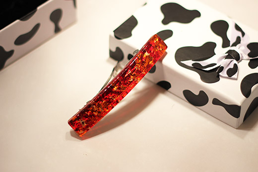 Barrette Rouge et Orange