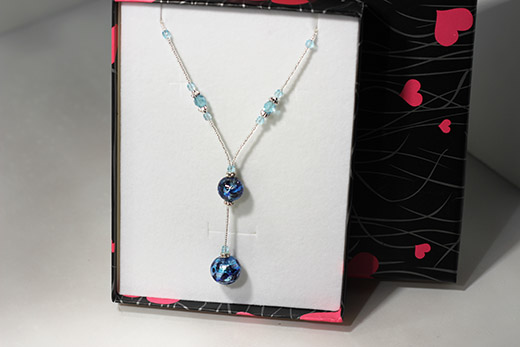 Collier San Marco Bleu Moucheté Bleu Nuit