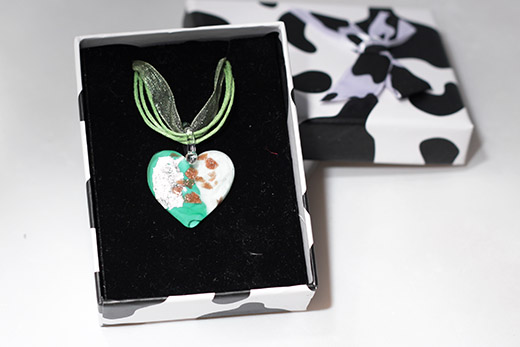 Pendentif Martina Vert Et Blanc