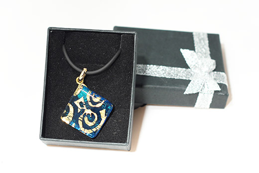 Pendentif Amelia Azur Arabesques Or
