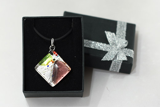 Pendentif Amelia Rose Et Vert