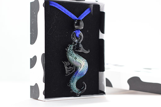 Pendentif Hippocampe Bleu Vert