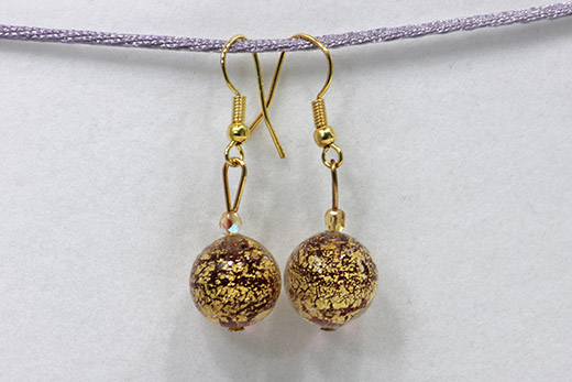 Boucles d'oreilles Palla Rouge Pailleté Or