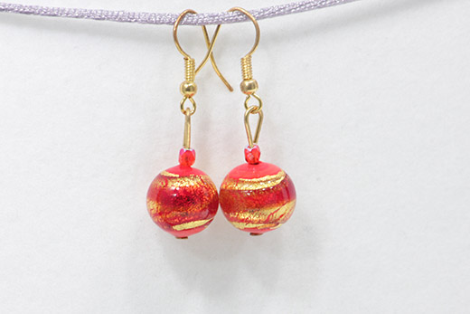 Boucles d'oreilles Palla Nuances Rouge Et Or
