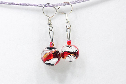 Boucles d'oreilles Palla Rouge Et Noir