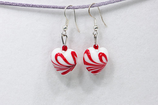 Boucles d'oreilles Blanc Et Rouge Zebrée