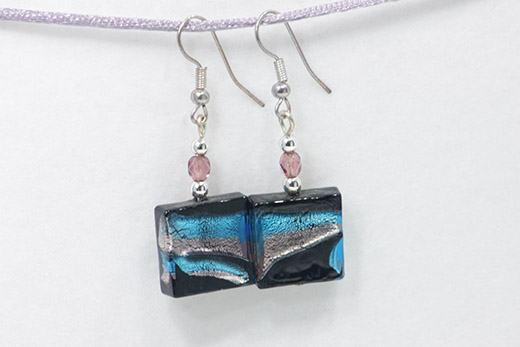 Boucles d'oreilles Grande Clelia Noire Et Bleue