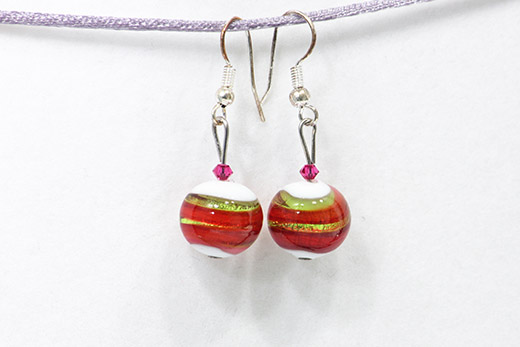 Boucles d'oreilles Palla Blanc Rouge Et Vert