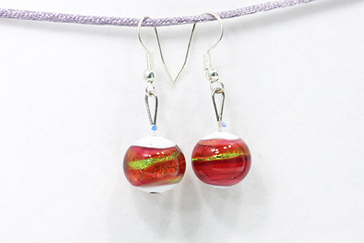 Boucles d'oreilles Palla Blanc Rouge Et Vert
