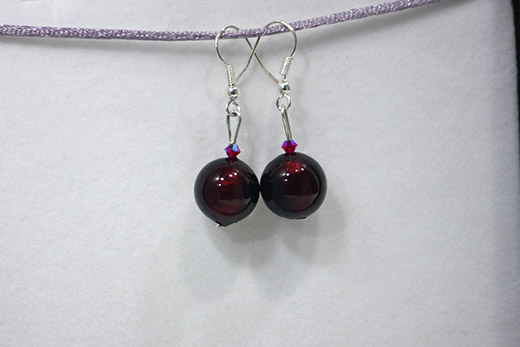 Boucles d'oreilles Palla Pourpre