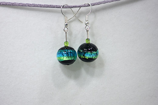 Boucles d'oreilles Palla Bleu Vert Et Noir