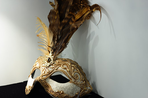 Masque De Venise Colombina Doré