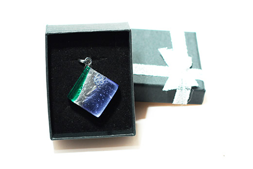 Pendentif Amelia Vert Menthe Et Bleuet