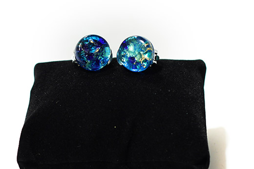 Boucles d'oreilles Clip Bleu Saphir Et Turquoise