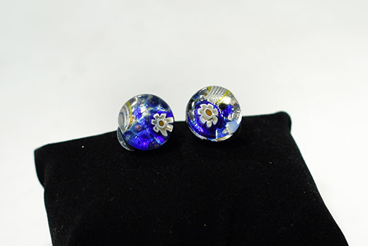 Boucles d'oreilles Clip Nuances De Bleu