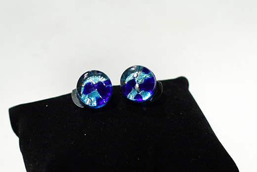 Boucles d'oreilles Clip Tacheté Bleu Azur Et Saphir