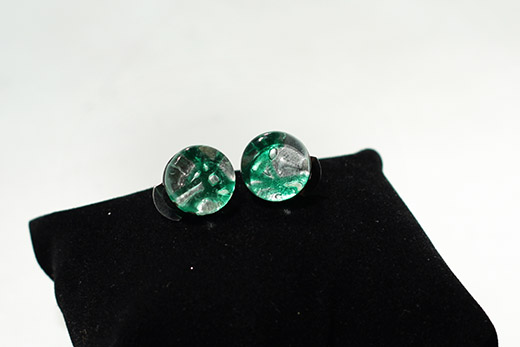 Boucles d'oreilles Clip Zebré Vert 