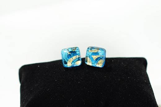 Boucles d'oreilles Clou Azur Arabesques Or