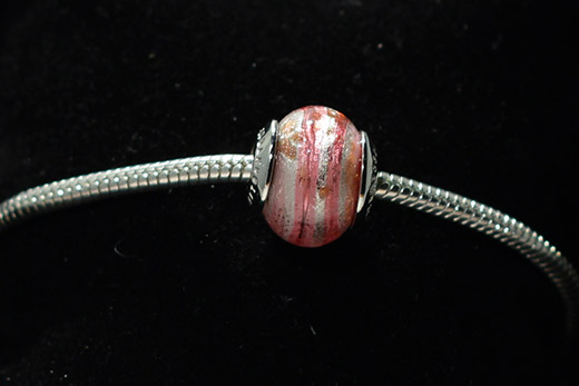 Perle Ronde Rose Dragée Zebré
