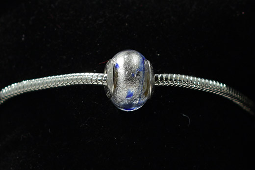 Perle Ronde Bleu Safre Tacheté