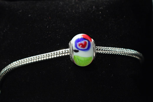 Perle Ronde Multicolore Avec Murine Cœur