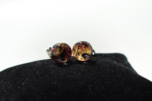 Boucles d'oreilles Clou Prune Et Noir