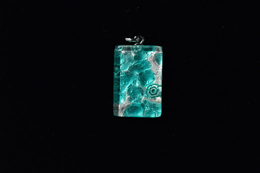 Pendentif Elisa Tacheté Bleu Turquoise
