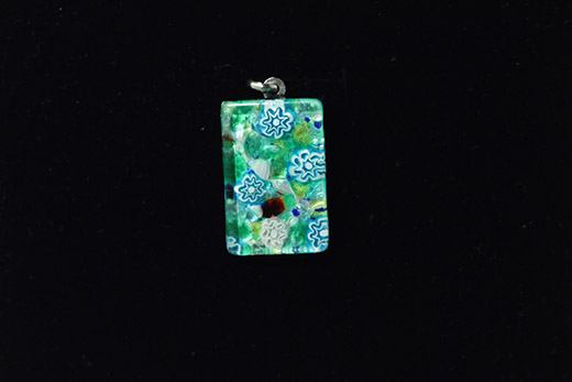 Pendentif Elisa Vert Et Bleu