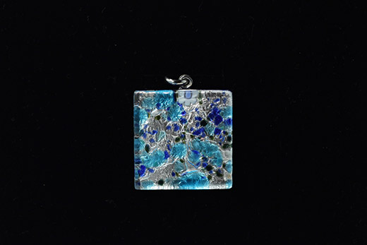 Pendentif Raffaelle Tacheté Bleu Azur Et Turquoise
