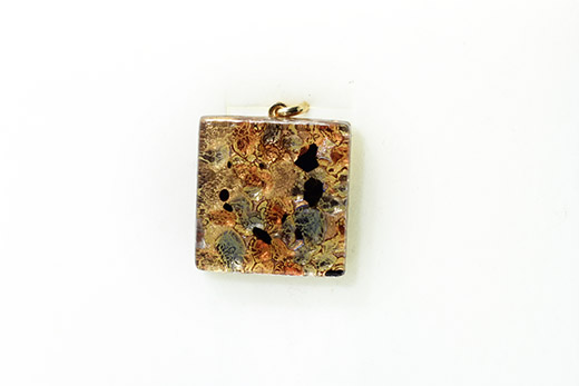 Pendentif Raffaella Moucheté Ambre, Gris Et Noir