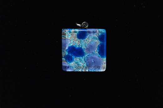 Pendentif Raffaella  Tacheté Bleu Saphir Et Azur Clair