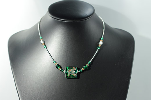 Collier Eva Vert - Argent