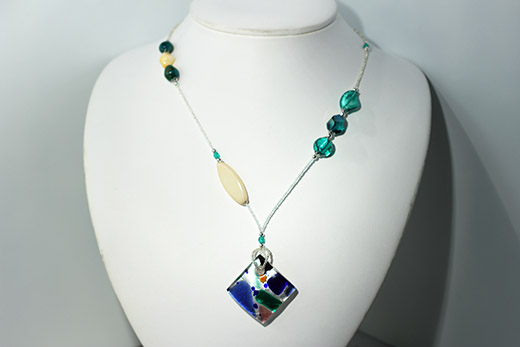 Pendentif Raffaella Bleu Et Vert