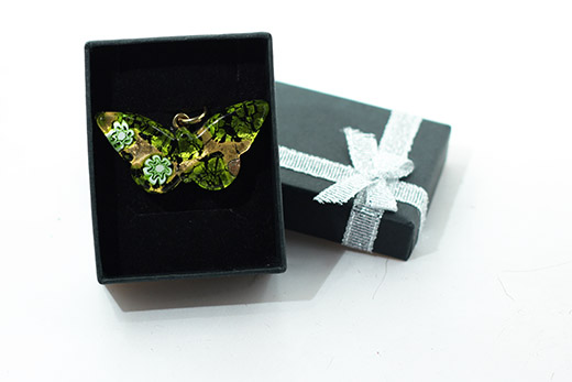 Pendentif Papillon Vert Prairie