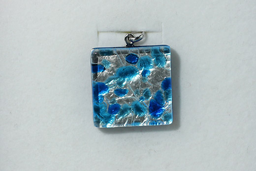 Pendentif Raffaella Tacheté Bleu Azur Et Azur Clair